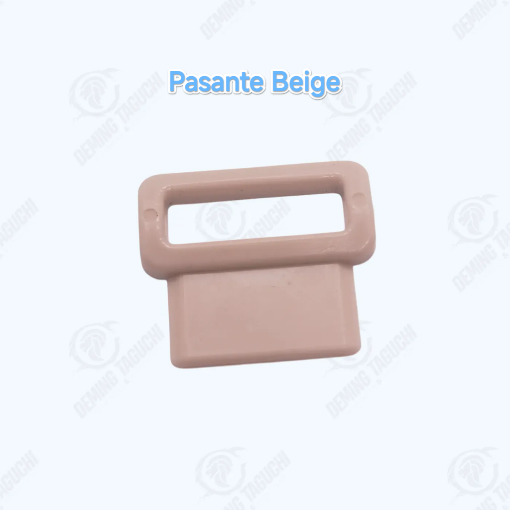 Orejitas BEIGE Plástico Nacional 2 CM para Zapatillas | Pasador Rectangular para Paso de Correa