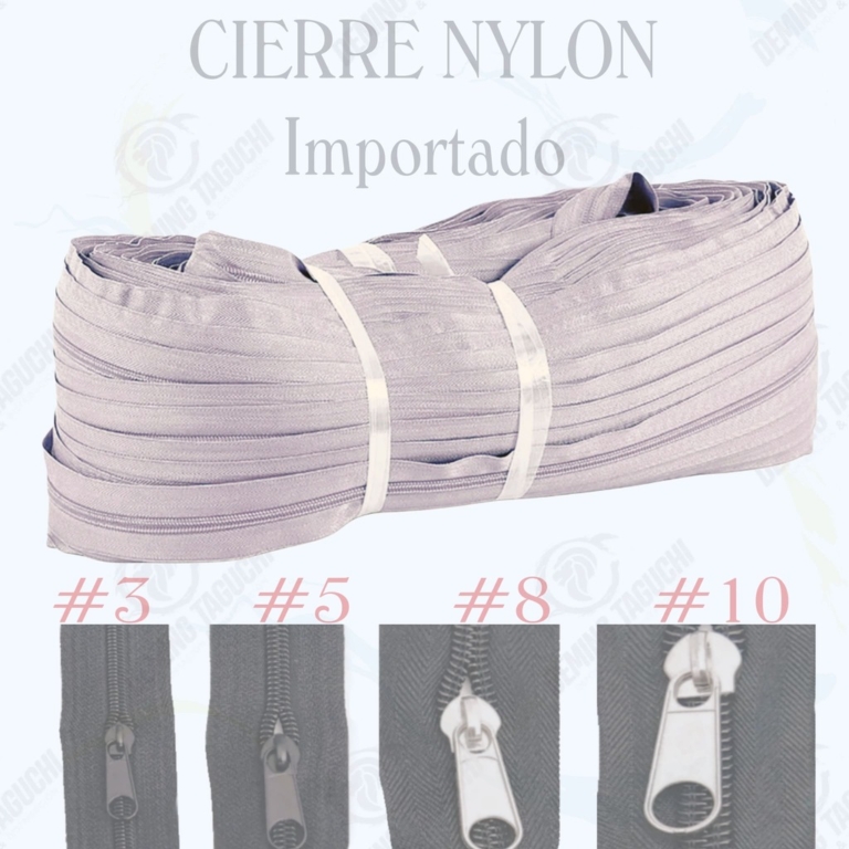 Cierre / Cremallera Nylon Importado BEIGE – Grosores #5 #8 #10 ...