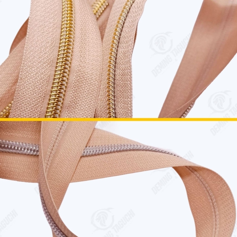Cierre / Cremallera Nylon Importado NUDE Diente Dorado y Plateado ...