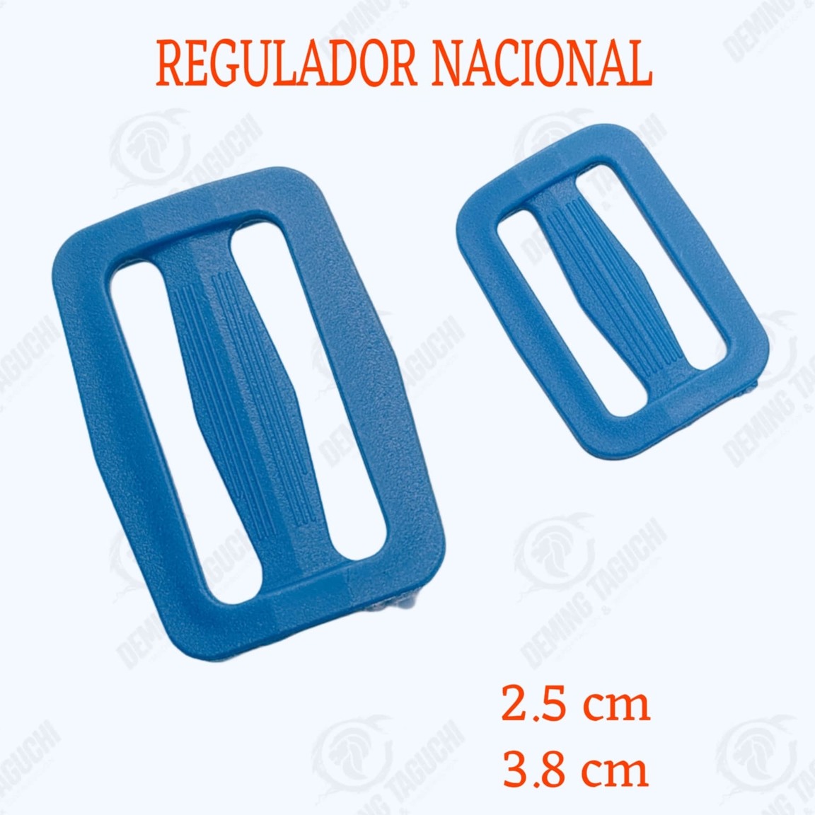 Regulador Plástico Nacional AZUL INDIO 2.5cm, 3.8cm, Regulador Plastico Para Mochilas, Regulador Nacional Lima Peru, Regulador Por Mayor, Regulador Por Ciento y Millar, Regulador Plastico Para Mochilas Regulador Por Millar.
