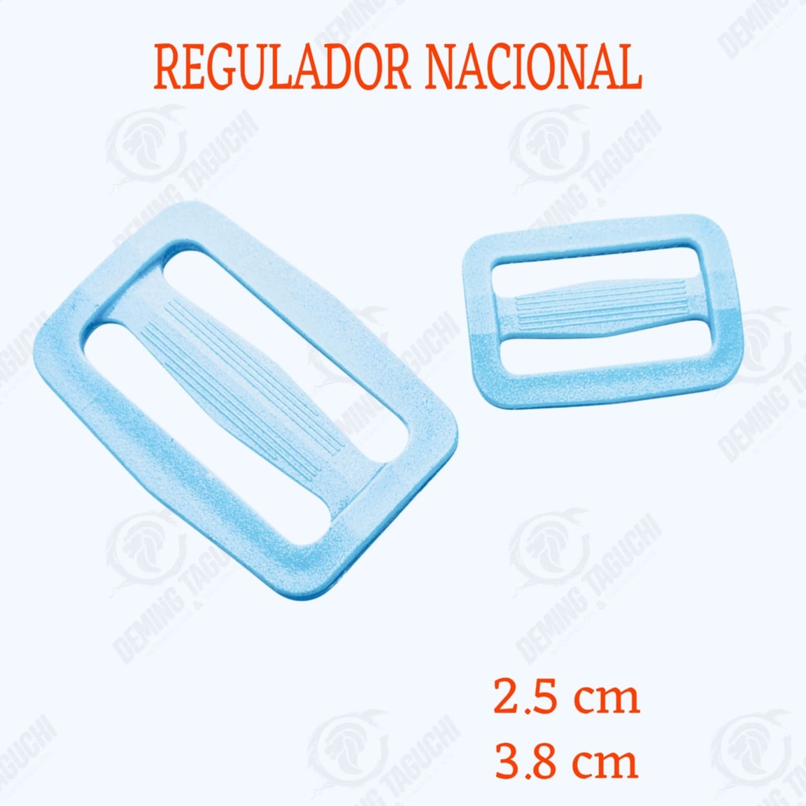 Regulador Plástico Nacional CELESTE 2.5cm, 3.8cm, Regulador Plastico Para Mochilas, Regulador Nacional Lima Peru, Regulador Por Mayor, Regulador Por Ciento y Millar, Regulador Plastico Para Mochilas Regulador Por Millar.