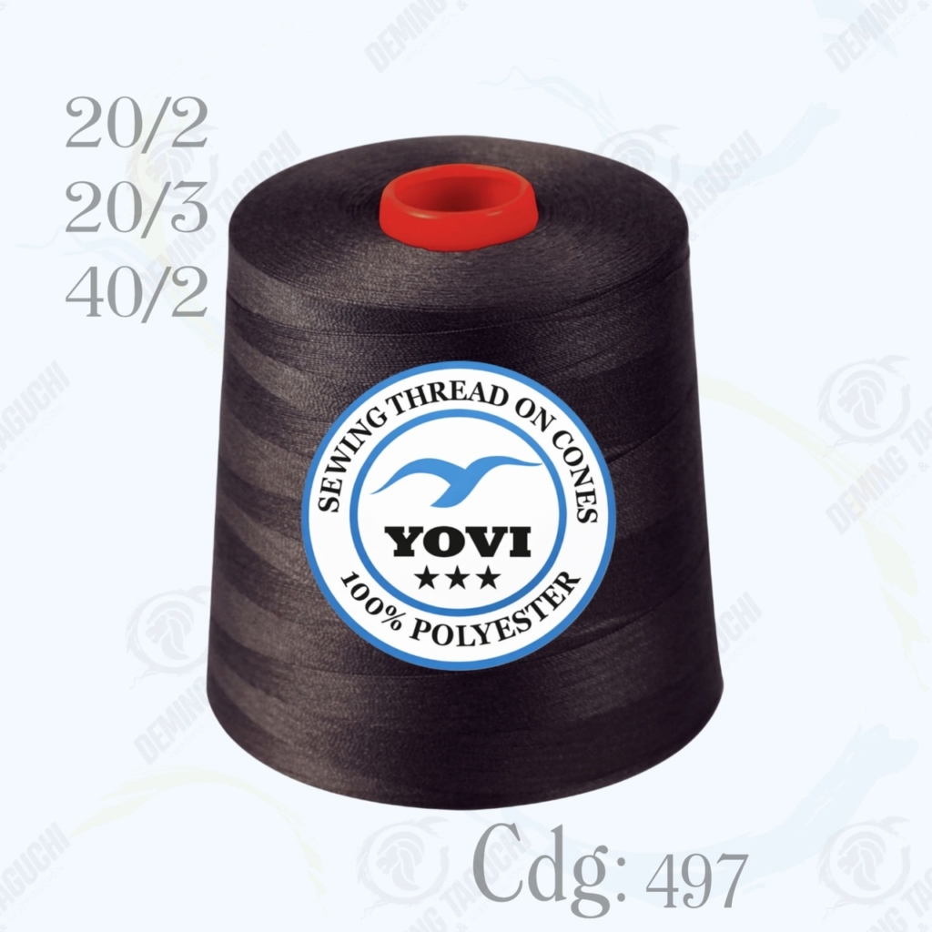 Hilo Algodón Yovi MARRÓN Código 497 – Grosor 20/2, 20/3 y 40/2 | Resistente y Versátil para Coser Todo Tipo de Confección, Ropa, Jeans, Polos, Carpas y Uso Industrial