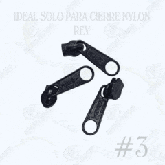 Deslizador Rey Nylon #3,#5,#8 NEGRO Modelo Clásico | Confección de Mochilas, Morrales, Carteras, Bolsos, Estuches y Accesorios Textiles