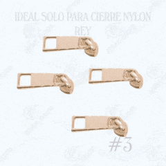 Deslizador Rey Nylon #3 #5 DORADO GOLFI Modelo Cuadrado | Confección de Mochilas, Morrales, Carteras, Bolsos, Estuches y Accesorios Textiles