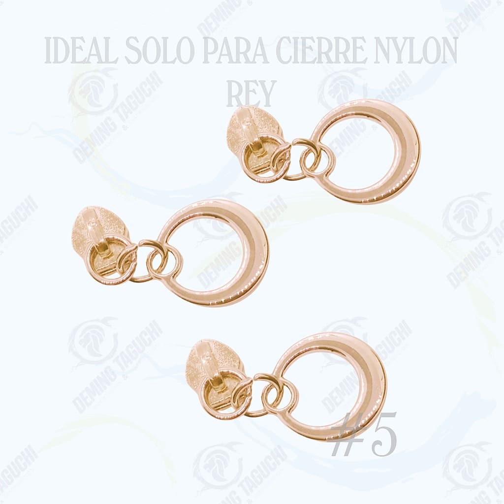 Deslizador Rey Nylon #5 DORADO GOLFI Modelo Media Luna | Confección de Mochilas, Morrales, Carteras, Bolsos, Estuches y Accesorios Textiles