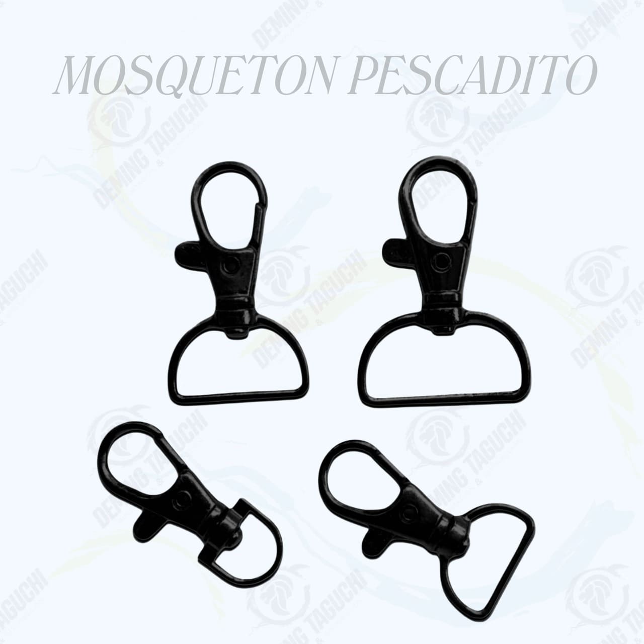 Mosquetón Pescadito Metal NEGRO Grosor Intermedio – 1CM, 1.5CM, 2CM, 2.5CM | Lanyards, Llaveros y Bolsos Pequeños