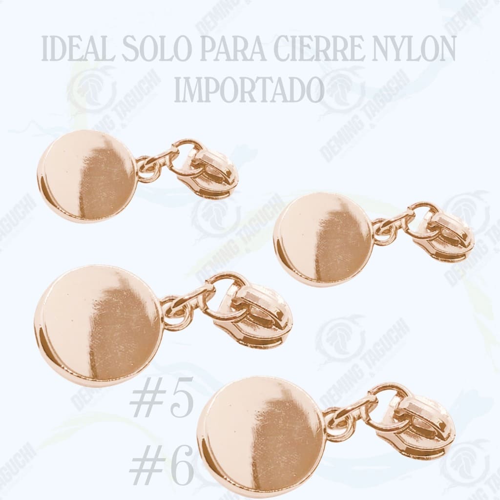 Deslizadores / Llaves Importado Nylon DORADO GOLFI #5 #6 Modelo Paleta Circular | Confección de Mochilas, Morrales, Carteras, Bolsos, Estuches y Accesorios Textiles