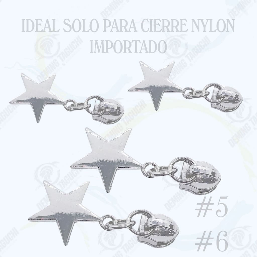 Deslizadores / Llaves Importado Nylon PLATEADO #5 #6 Modelo Estrella | Confección de Mochilas, Morrales, Carteras, Bolsos, Estuches y Accesorios Textiles