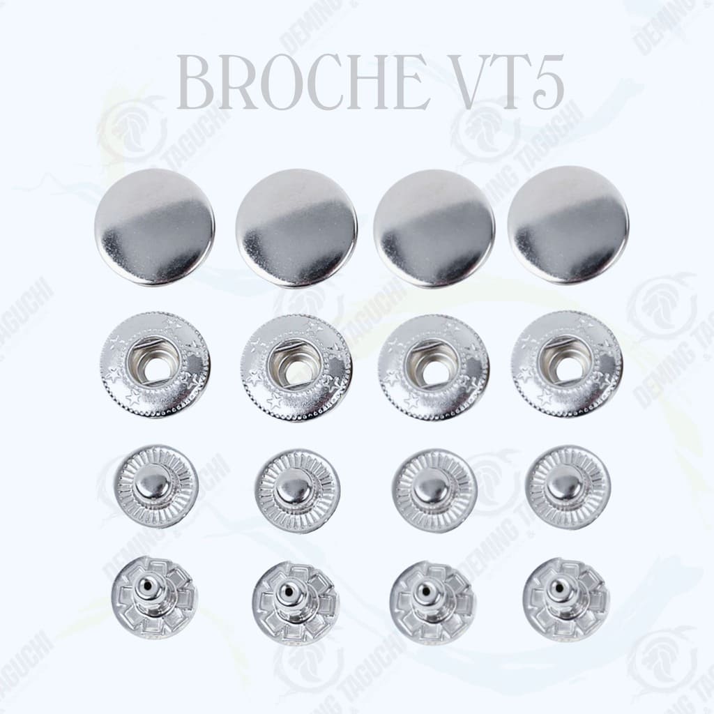Broche VT5 Metal PLATEADO | Broche A Presión Para Confección, Casacas, Ropa, Mochilas, Bolsos, Carteras Y Accesorios Textiles