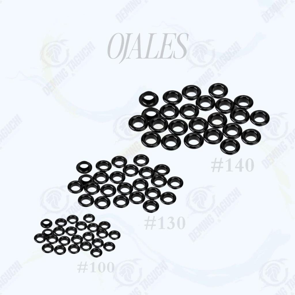 Ojales / Ojalillos Metálicos NEGRO | 100, 130, 140 – Ideales para Costura, Confección, Malla Rachel, Mochilas, Carteras, Bolsos, Calzado, Accesorios y Manualidades