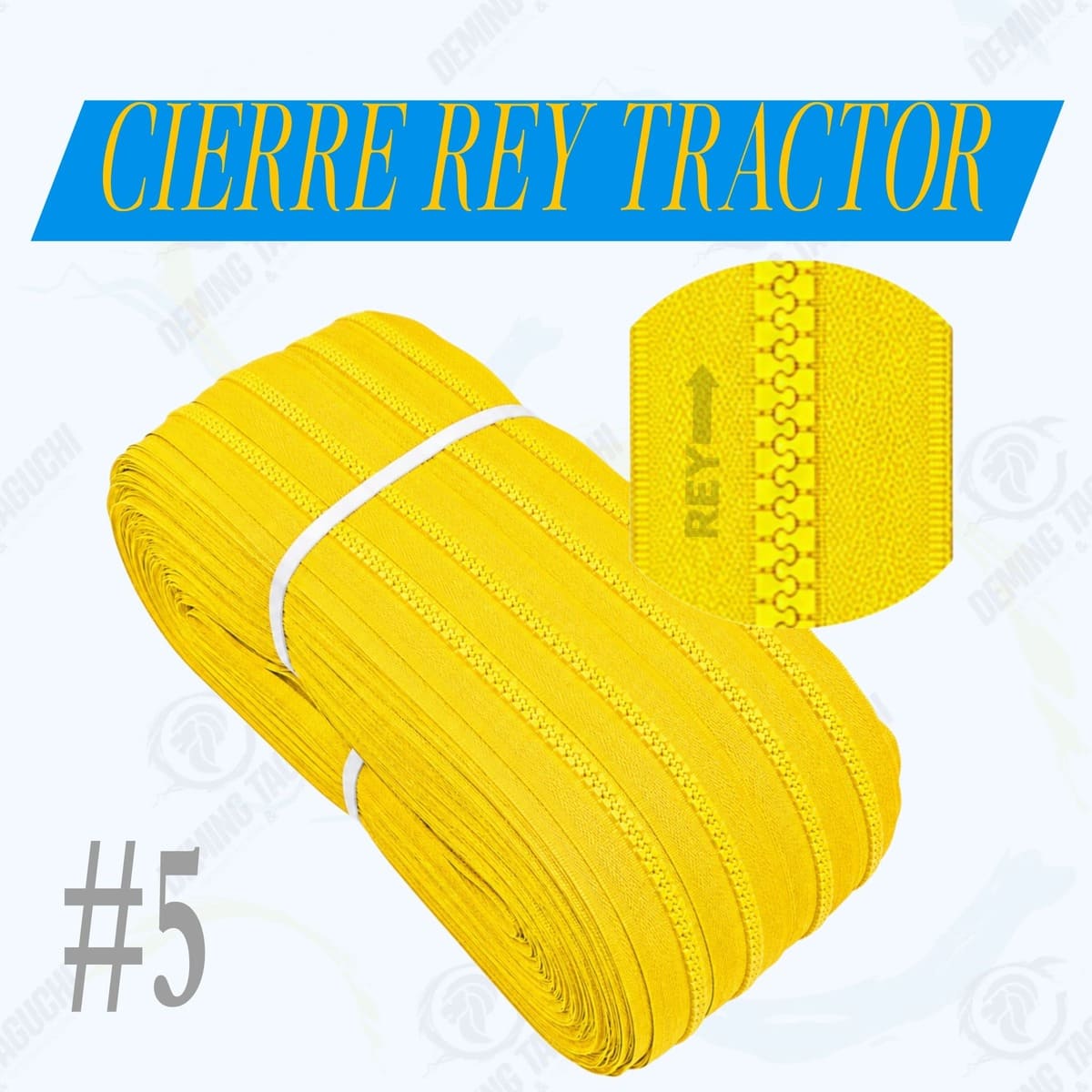 Cierre / Cremallera Tractor REY Nacional #5 AMARILLO | Ideal para Carteras, Bolsos, Mochilas, Morrales, Maletines, Cartucheras, Neceseres, Mamelucos y Accesorios de Confección
