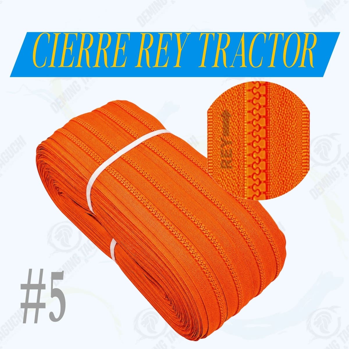 Cierre / Cremallera Tractor REY Nacional #5 ANARANJADO | Ideal para Carteras, Bolsos, Mochilas, Morrales, Maletines, Cartucheras, Neceseres, Mamelucos y Accesorios de Confección