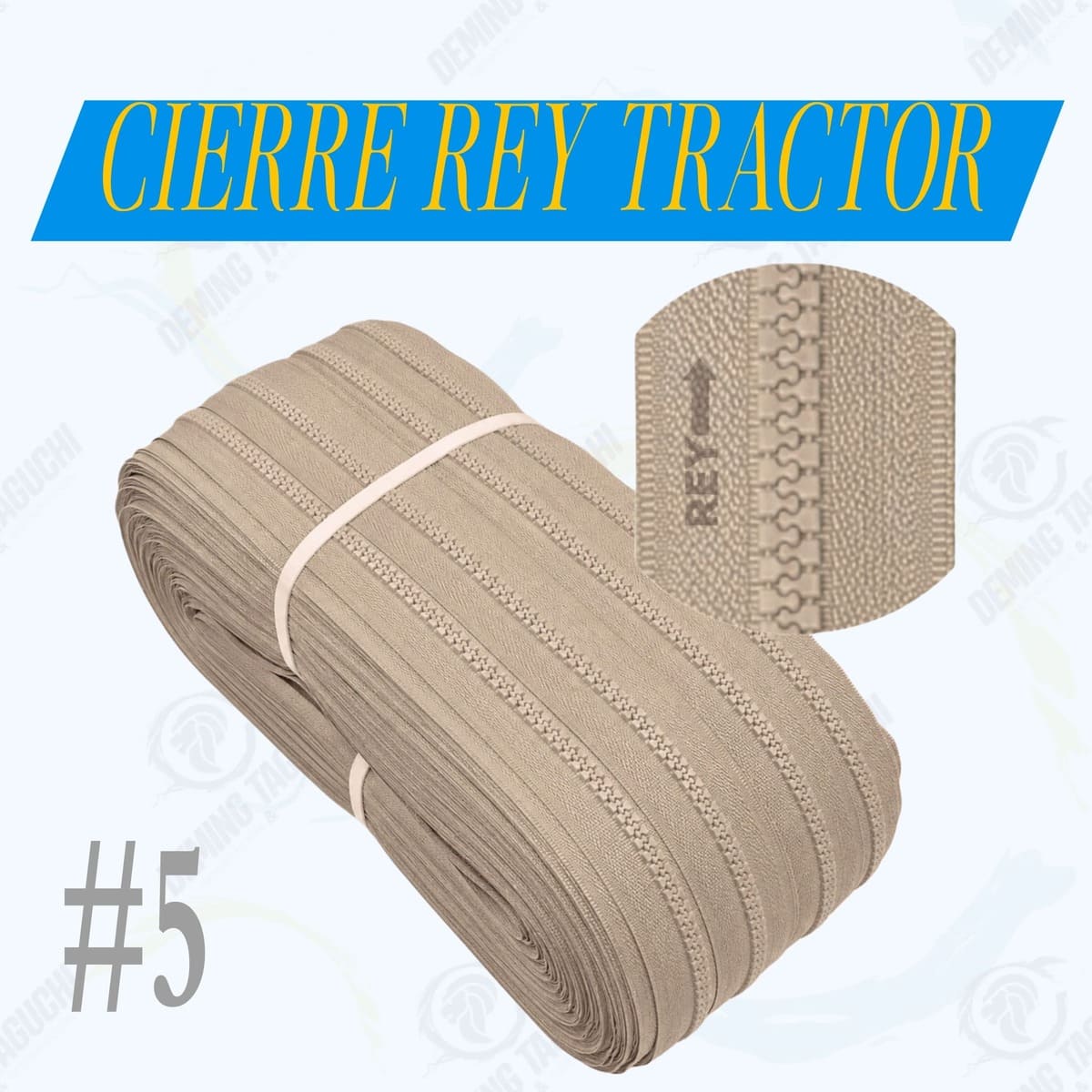 Cierre / Cremallera Tractor REY Nacional #5 BEIGE BAHIA | Ideal para Carteras, Bolsos, Mochilas, Morrales, Maletines, Cartucheras, Neceseres, Mamelucos y Accesorios de Confección