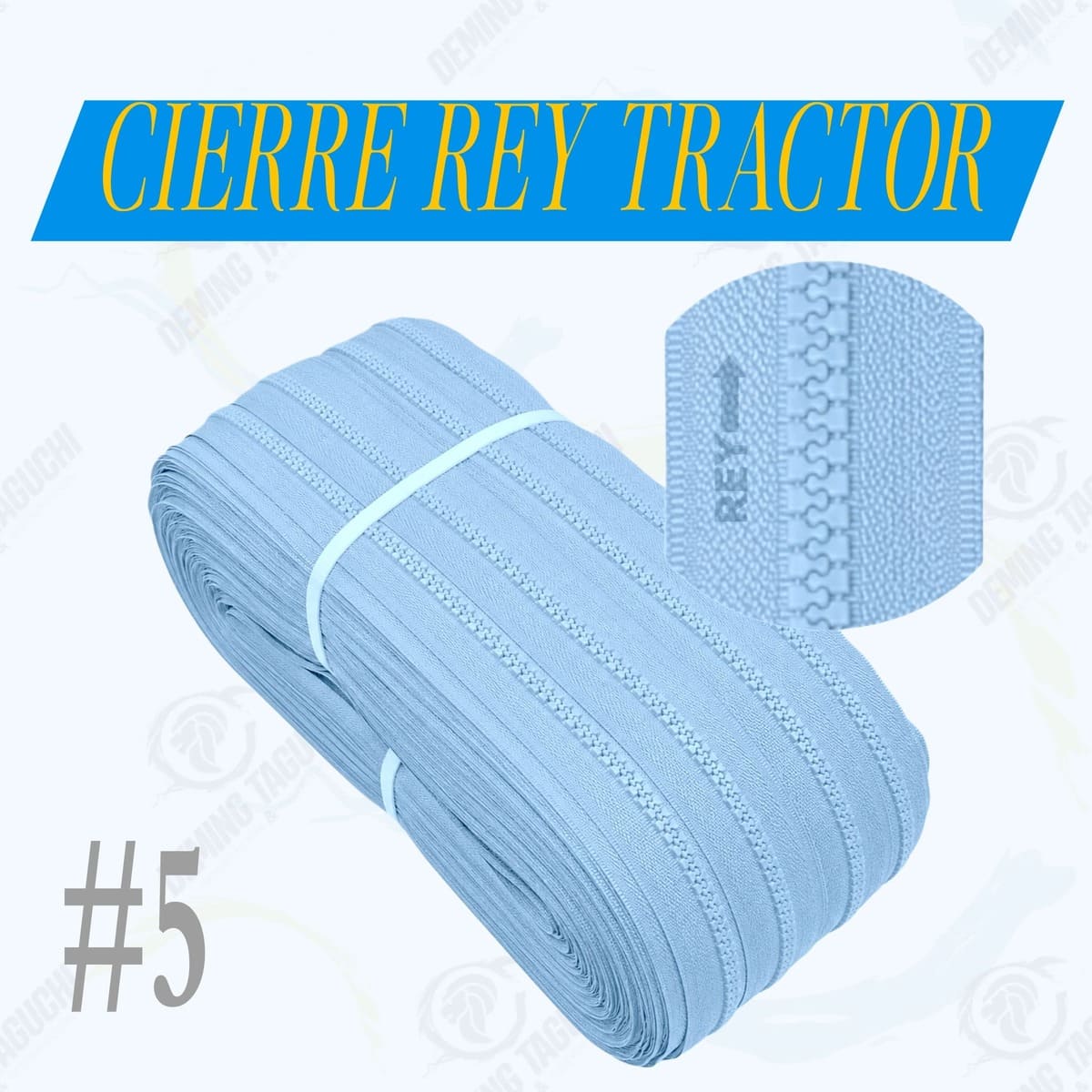 Cierre / Cremallera Tractor REY Nacional #5 CELESTE | Ideal para Carteras, Bolsos, Mochilas, Morrales, Maletines, Cartucheras, Neceseres, Mamelucos y Accesorios de Confección