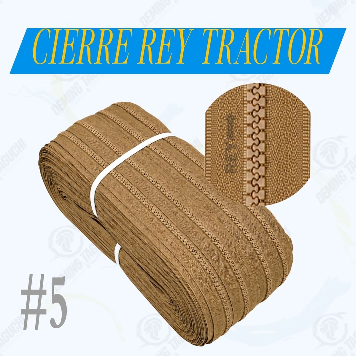 Cierre / Cremallera Tractor REY Nacional #5 CUERO | Ideal para Carteras, Bolsos, Mochilas, Morrales, Maletines, Cartucheras, Neceseres, Mamelucos y Accesorios de Confección