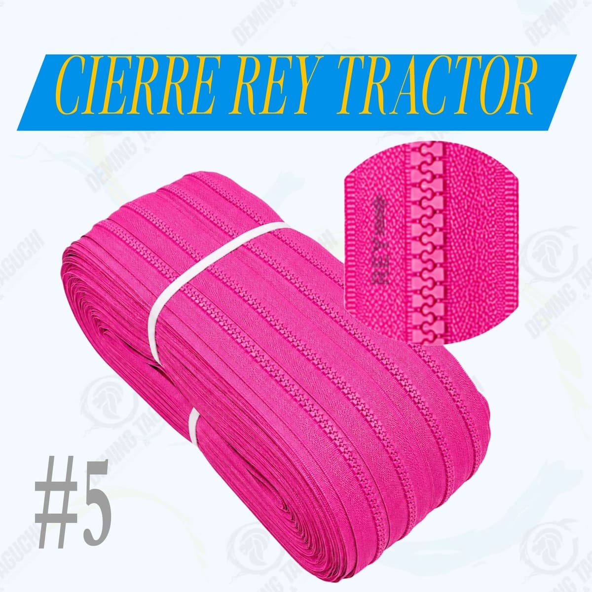 Cierre / Cremallera Tractor REY Nacional #5 FUCSIA | Ideal para Carteras, Bolsos, Mochilas, Morrales, Maletines, Cartucheras, Neceseres, Mamelucos y Accesorios de Confección