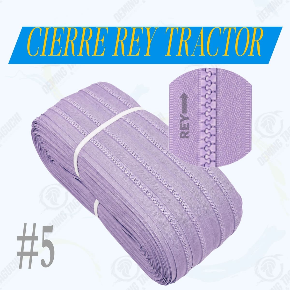 Cierre / Cremallera Tractor REY Nacional #5 LILA | Ideal para Carteras, Bolsos, Mochilas, Morrales, Maletines, Cartucheras, Neceseres, Mamelucos y Accesorios de Confección