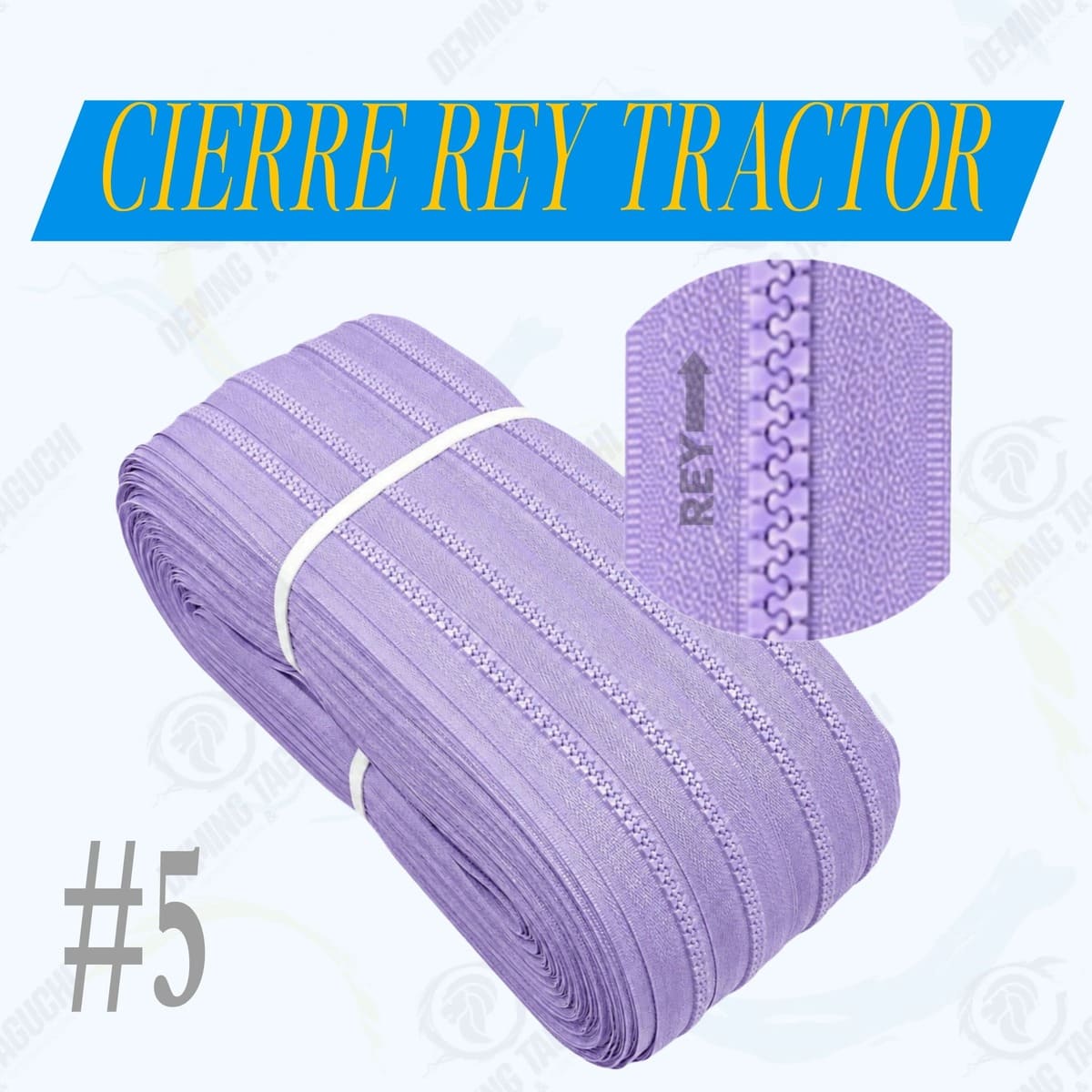 Cierre / Cremallera Tractor REY Nacional #5 LILA VIOLETA | Ideal para Carteras, Bolsos, Mochilas, Morrales, Maletines, Cartucheras, Neceseres, Mamelucos y Accesorios de Confección