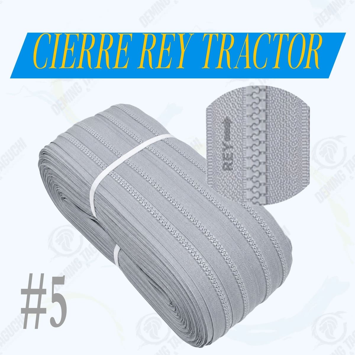 Cierre / Cremallera Tractor REY Nacional #5 PLOMO PLATA | Ideal para Carteras, Bolsos, Mochilas, Morrales, Maletines, Cartucheras, Neceseres, Mamelucos y Accesorios de Confección