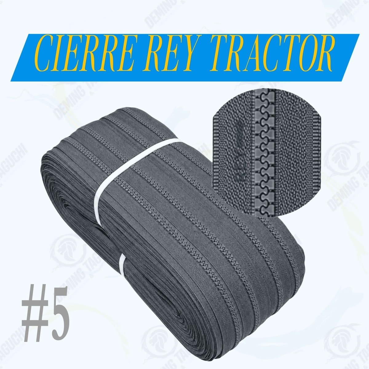 Cierre / Cremallera Tractor REY Nacional #5 PLOMO RATA | Ideal para Carteras, Bolsos, Mochilas, Morrales, Maletines, Cartucheras, Neceseres, Mamelucos y Accesorios de Confección