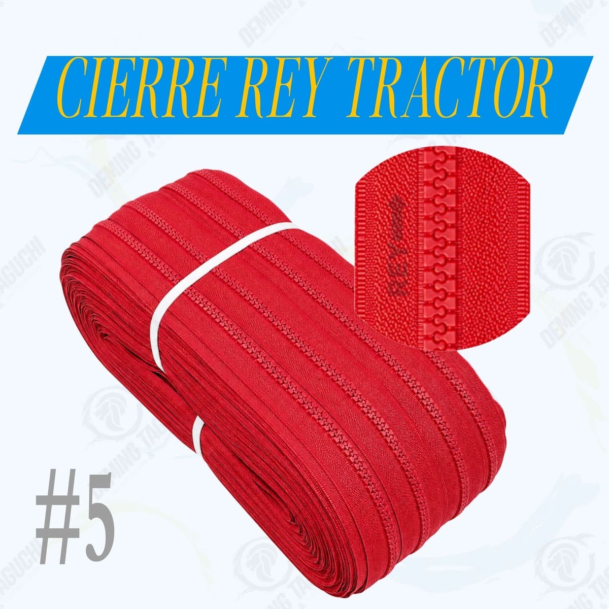 Cierre / Cremallera Tractor REY Nacional #5 ROJO | Ideal para Carteras, Bolsos, Mochilas, Morrales, Maletines, Cartucheras, Neceseres, Mamelucos y Accesorios de Confección