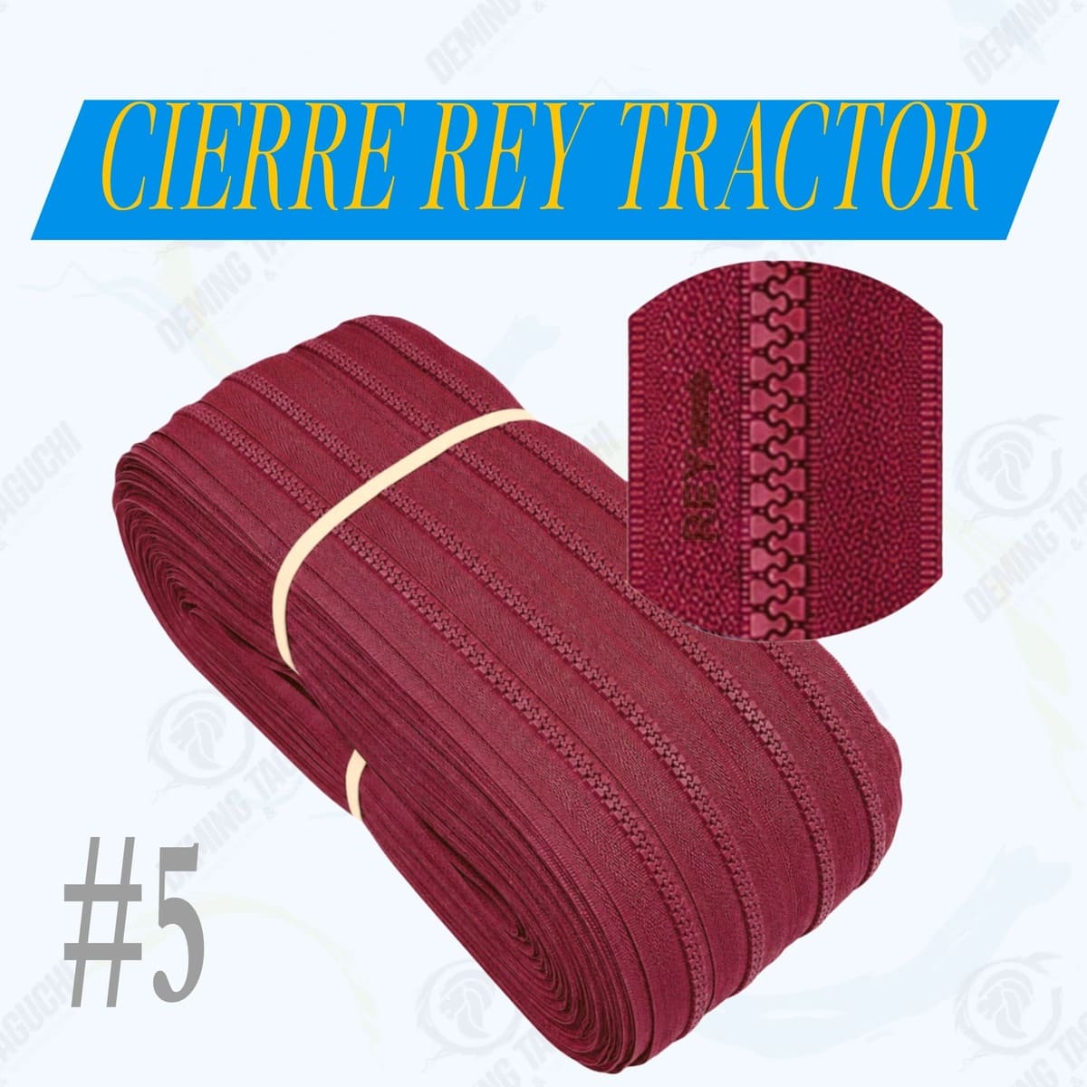 Cierre / Cremallera Tractor REY Nacional #5 ROJO VINO | Ideal para Carteras, Bolsos, Mochilas, Morrales, Maletines, Cartucheras, Neceseres, Mamelucos y Accesorios de Confección