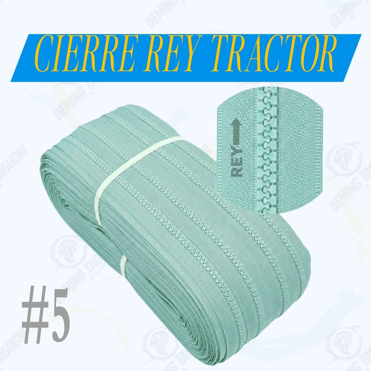 Cierre / Cremallera Tractor REY Nacional #5 VERDE AGUA | Ideal para Carteras, Bolsos, Mochilas, Morrales, Maletines, Cartucheras, Neceseres, Mamelucos y Accesorios de Confección