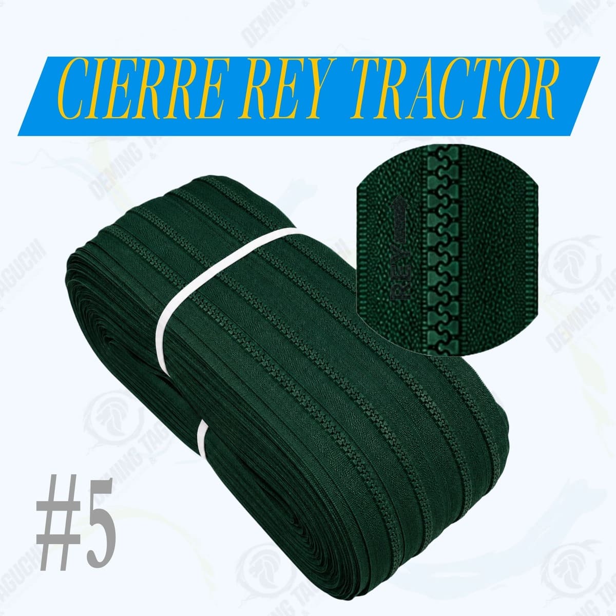 Cierre / Cremallera Tractor REY Nacional #5 VERDE BOTELLA | Ideal para Carteras, Bolsos, Mochilas, Morrales, Maletines, Cartucheras, Neceseres, Mamelucos y Accesorios de Confección