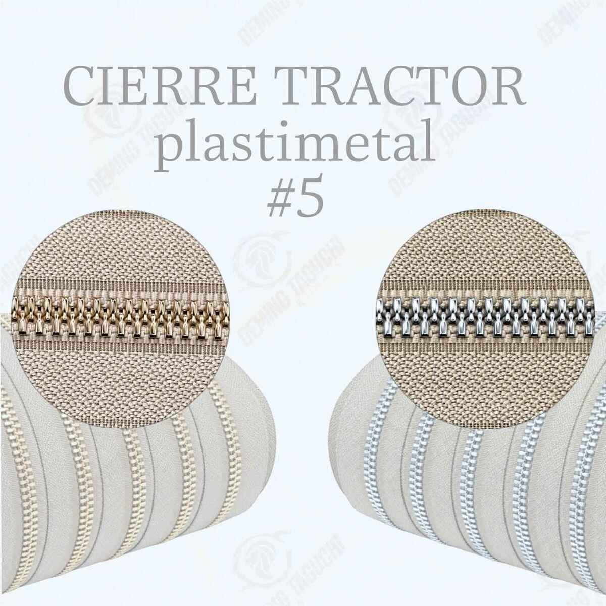 Cierre / cremallera Plastimetal Importado BEIGE #5 – Dientes Dorados y Plateados | Ideal para Mochilas, Carteras y Confección