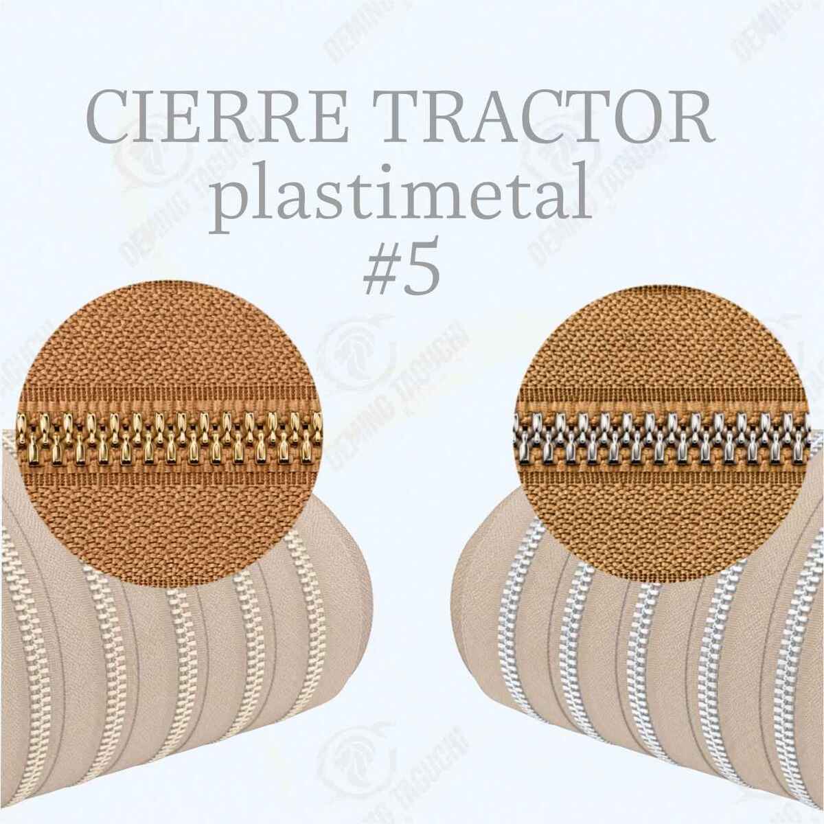 Cierre / cremallera Plastimetal Importado CAMELLO #5 – Dientes Dorados y Plateados | Ideal para Mochilas, Carteras y Confección