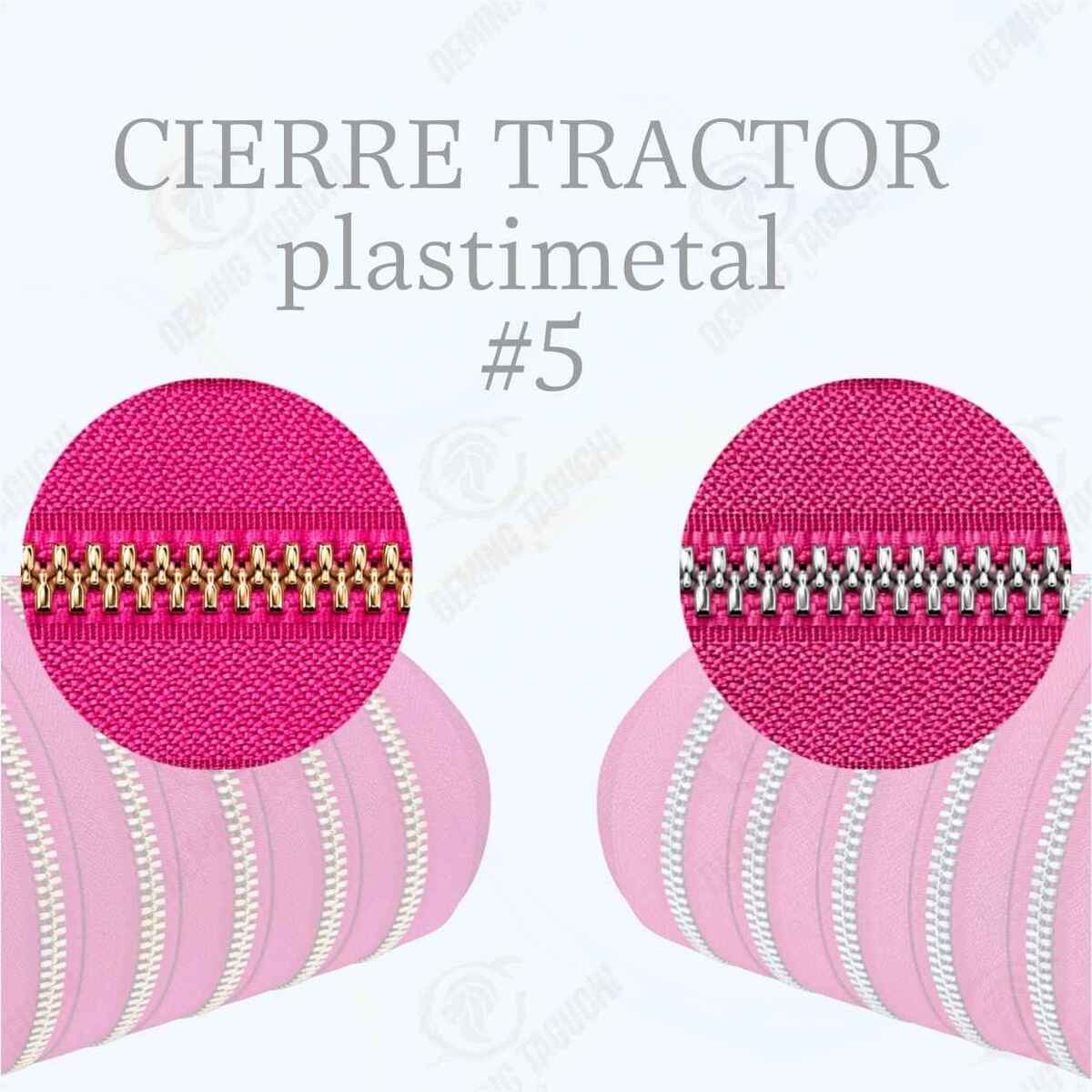 Cierre / cremallera Plastimetal Importado FUCSIA #5 – Dientes Dorados y Plateados | Ideal para Mochilas, Carteras y Confección