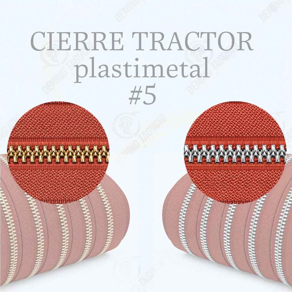 Cierre / cremallera Plastimetal Importado CAMELLO #5 – Dientes Dorados y Plateados | Ideal para Mochilas, Carteras y Confección