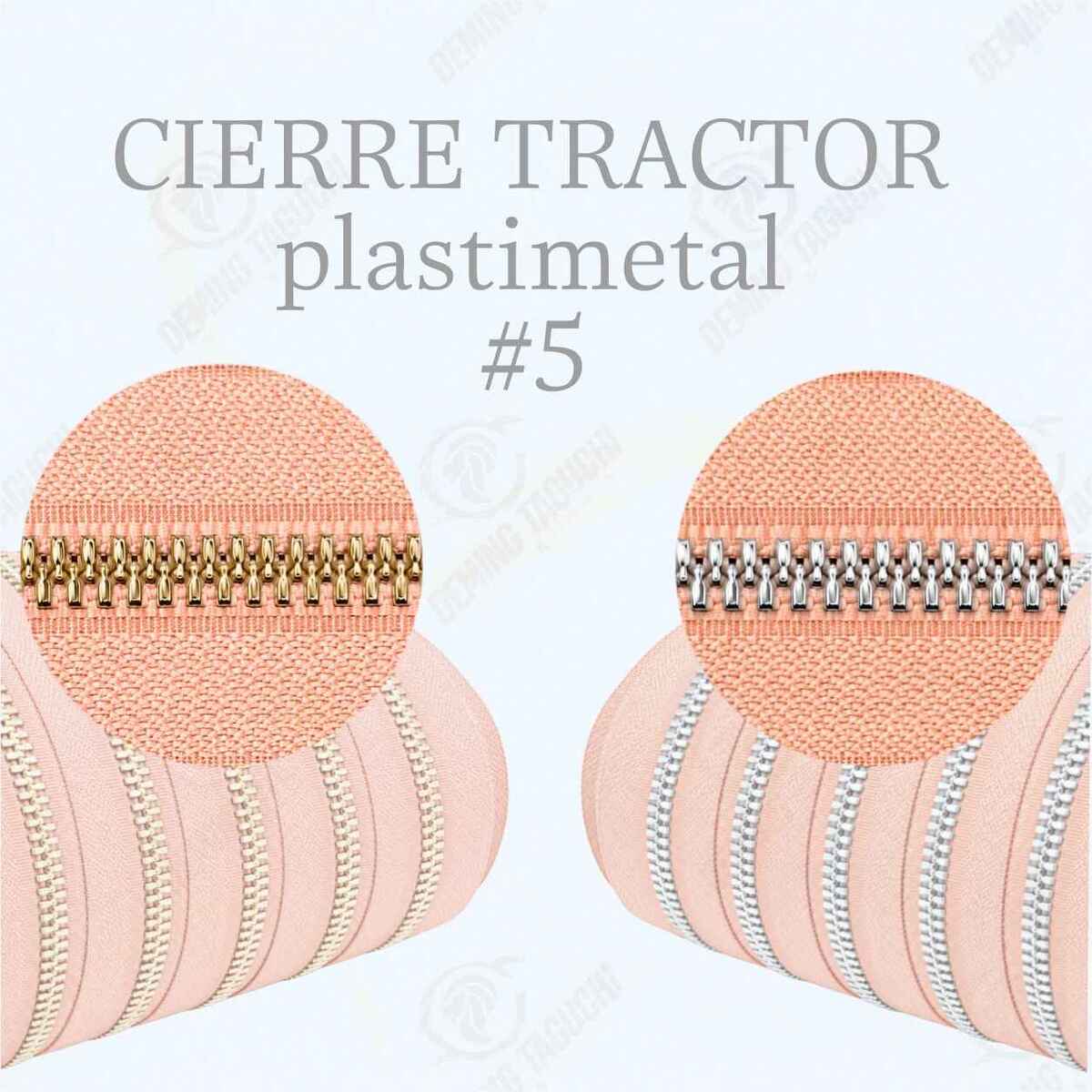 Cierre / cremallera Plastimetal Importado MELÓN #5 – Dientes Dorados y Plateados | Ideal para Mochilas, Carteras y Confección