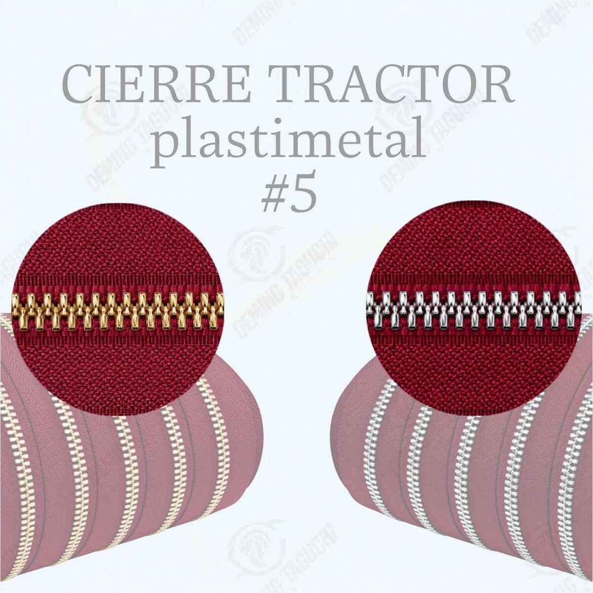 Cierre / cremallera Plastimetal Importado ROJO VINO #5 – Dientes Dorados y Plateados | Ideal para Mochilas, Carteras y Confección