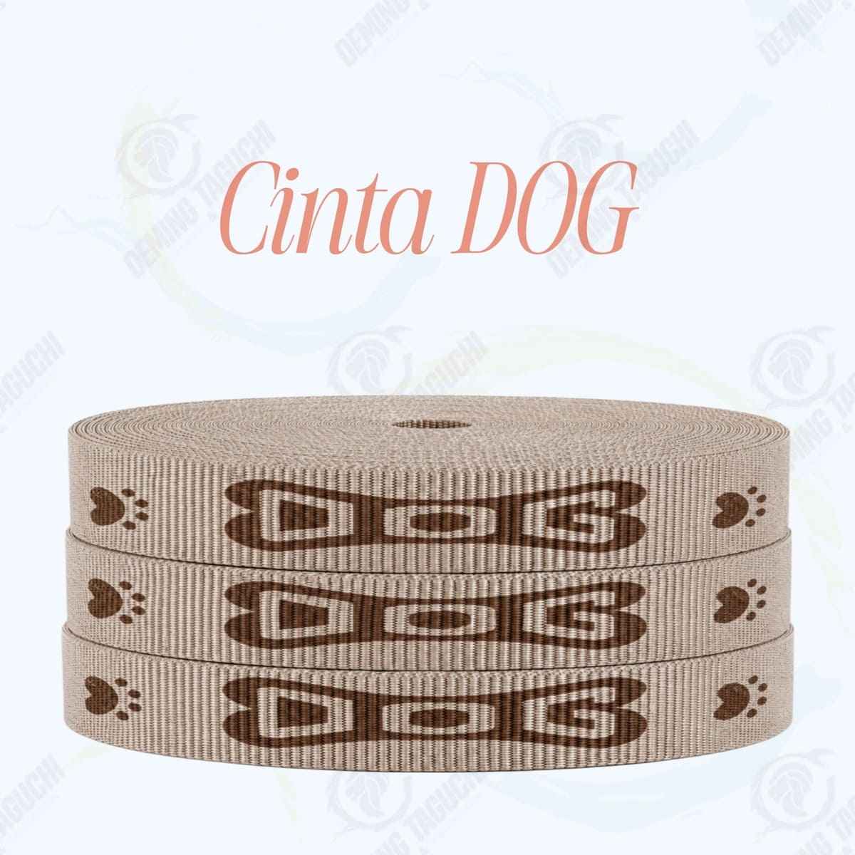 Cinta DOG BEIGE con marrón _ 1.5 cm, 2 cm y 2.5 cm | Ideal para Correas de Mascotas, Pecheras, Arneses, Collares, Accesorios para Perros y mascotas