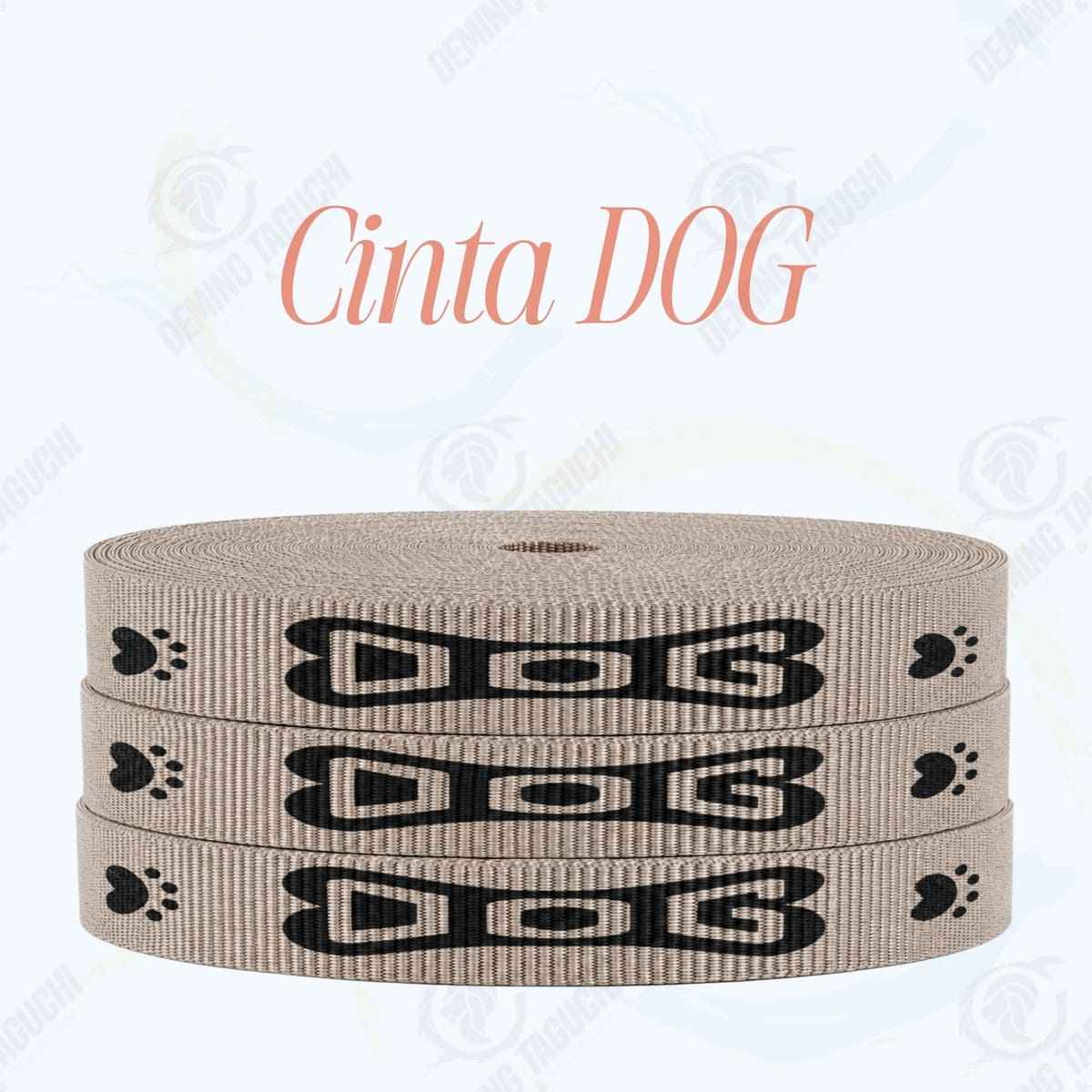 Cinta DOG BEIGE con negro _ 1.5 cm, 2 cm y 2.5 cm | Ideal para Correas de Mascotas, Pecheras, Arneses, Collares, Accesorios para Perros y mascotas