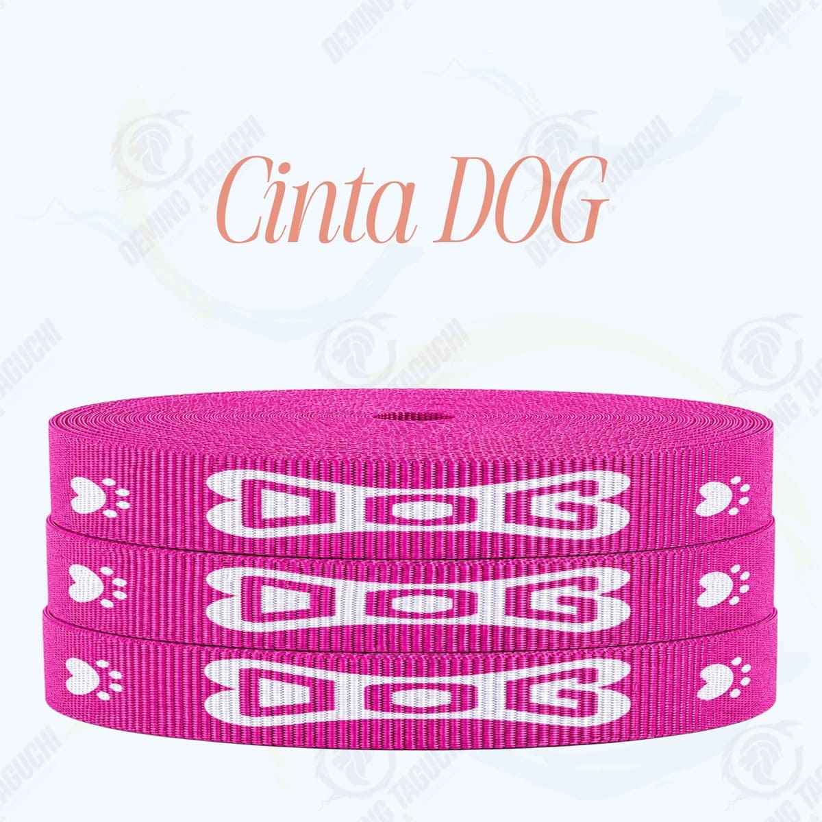 Cinta DOG FUCSIA con blanco _ 1.5 cm, 2 cm y 2.5 cm | Ideal para Correas de Mascotas, Pecheras, Arneses, Collares, Accesorios para Perros y mascotas