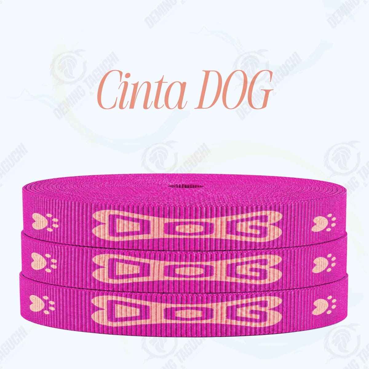 Cinta DOG FUCSIA con melón _ 1.5 cm, 2 cm y 2.5 cm | Ideal para Correas de Mascotas, Pecheras, Arneses, Collares, Accesorios para Perros y mascotas