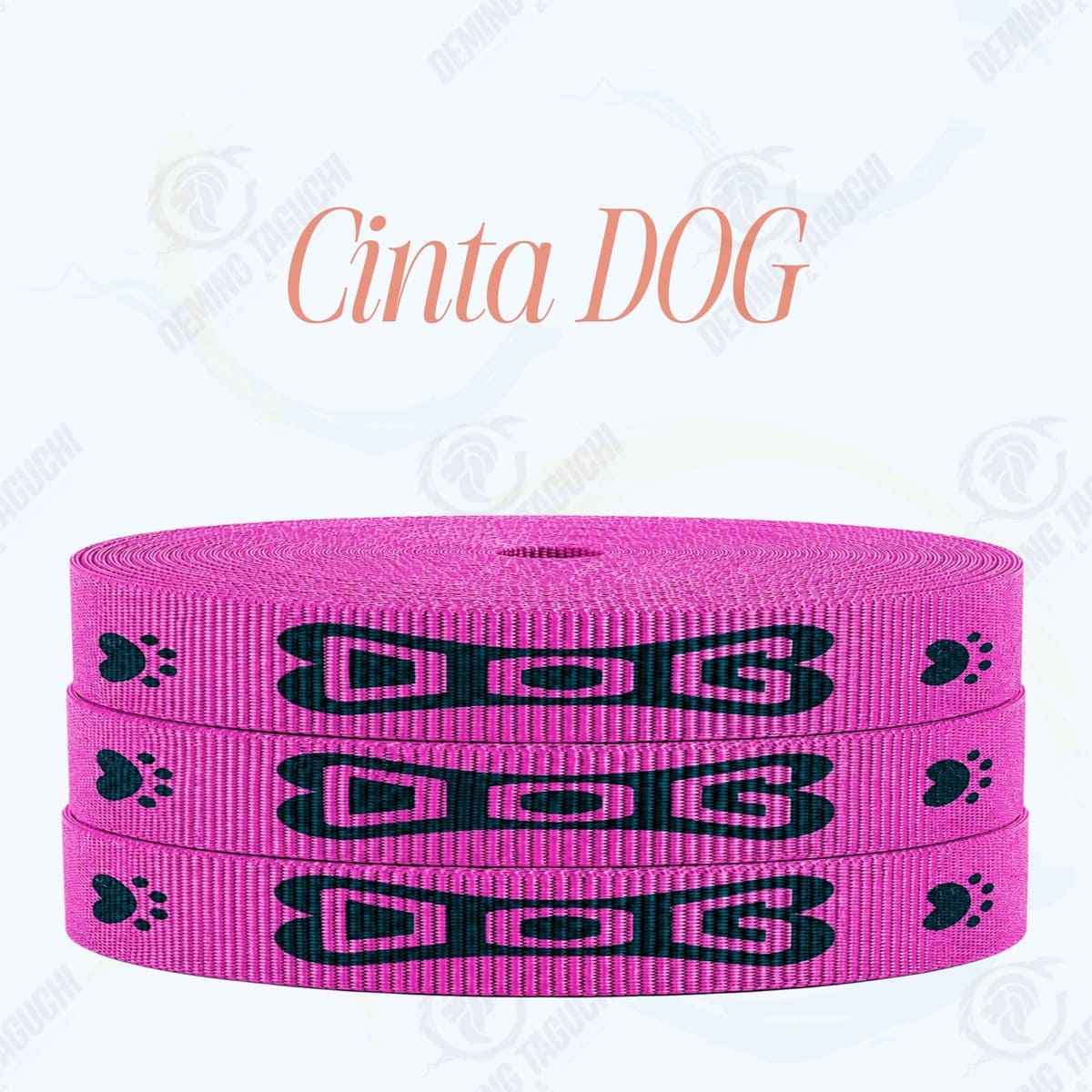 Cinta DOG FUCSIA con negro _ 1.5 cm, 2 cm y 2.5 cm | Ideal para Correas de Mascotas, Pecheras, Arneses, Collares, Accesorios para Perros y mascotas