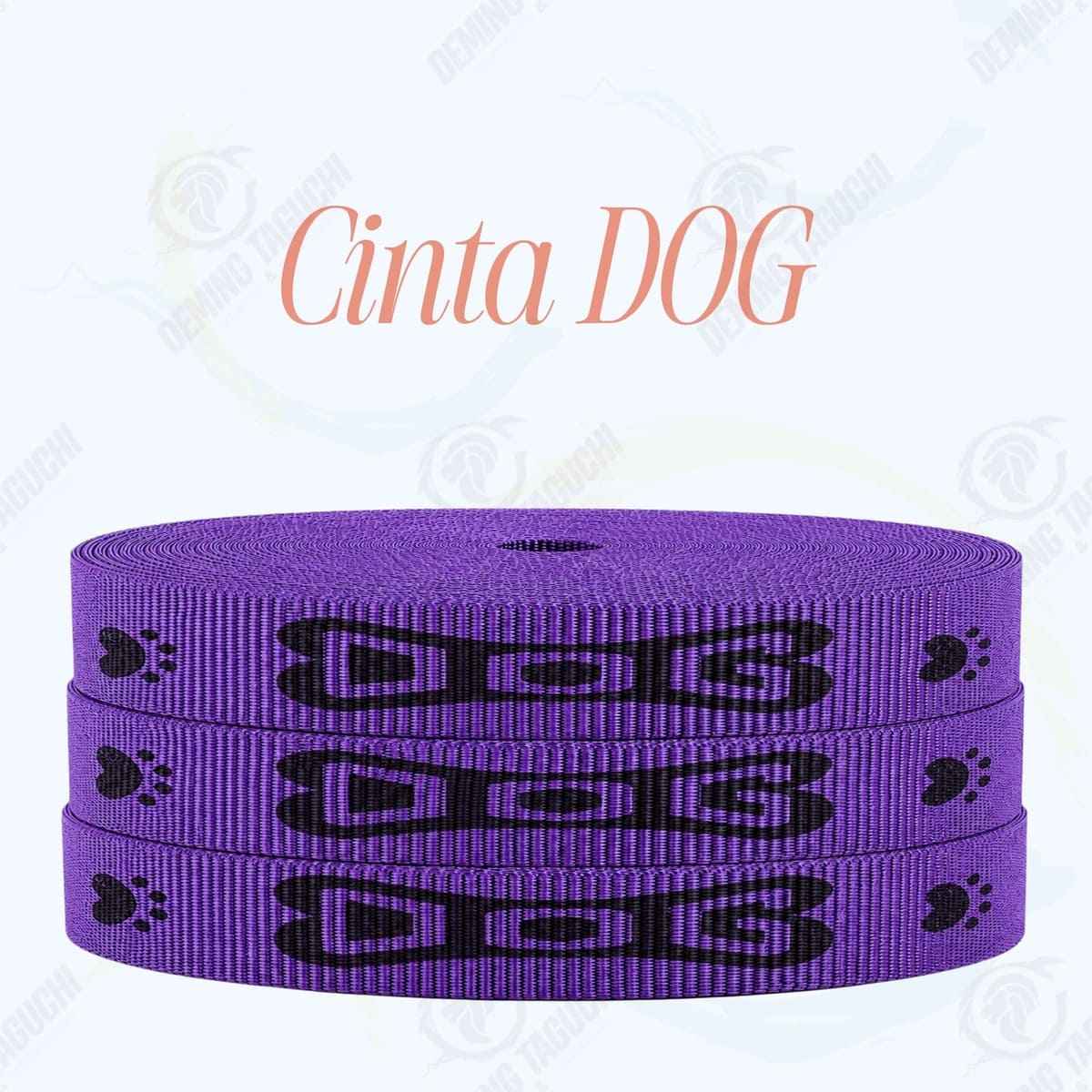 Cinta DOG MORADO con negro _ 1.5 cm, 2 cm y 2.5 cm | Ideal para Correas de Mascotas, Pecheras, Arneses, Collares, Accesorios para Perros y mascotas