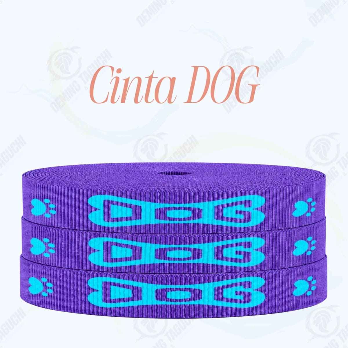 Cinta DOG MORADO con turquesa _ 1.5 cm, 2 cm y 2.5 cm | Ideal para Correas de Mascotas, Pecheras, Arneses, Collares, Accesorios para Perros y mascotas