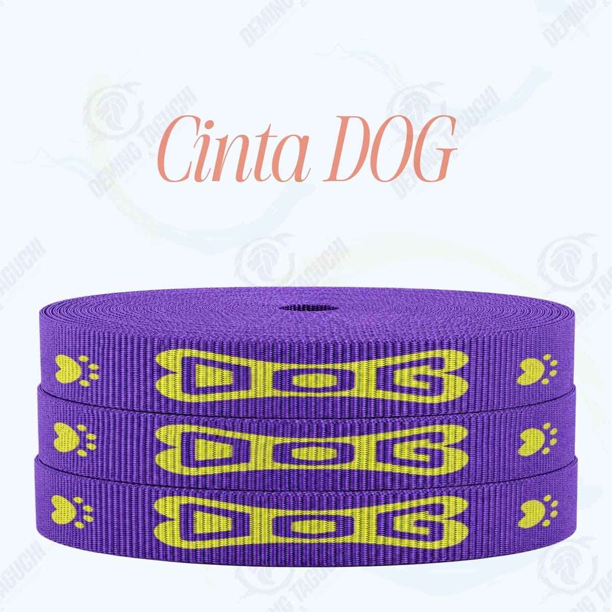 Cinta DOG MORADO con verde limón _ 1.5 cm, 2 cm y 2.5 cm | Ideal para Correas de Mascotas, Pecheras, Arneses, Collares, Accesorios para Perros y mascotas
