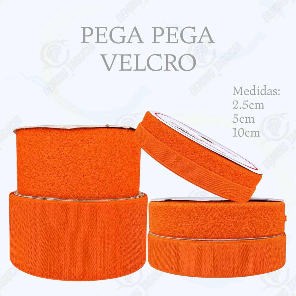 Pega Pega Chino B ANARANJADO 2.5cm, 5cm, 10cm – Velcro Para Confección Textil, Mochilas, Calzado y Carpas de Motos | Rollos y Cajas