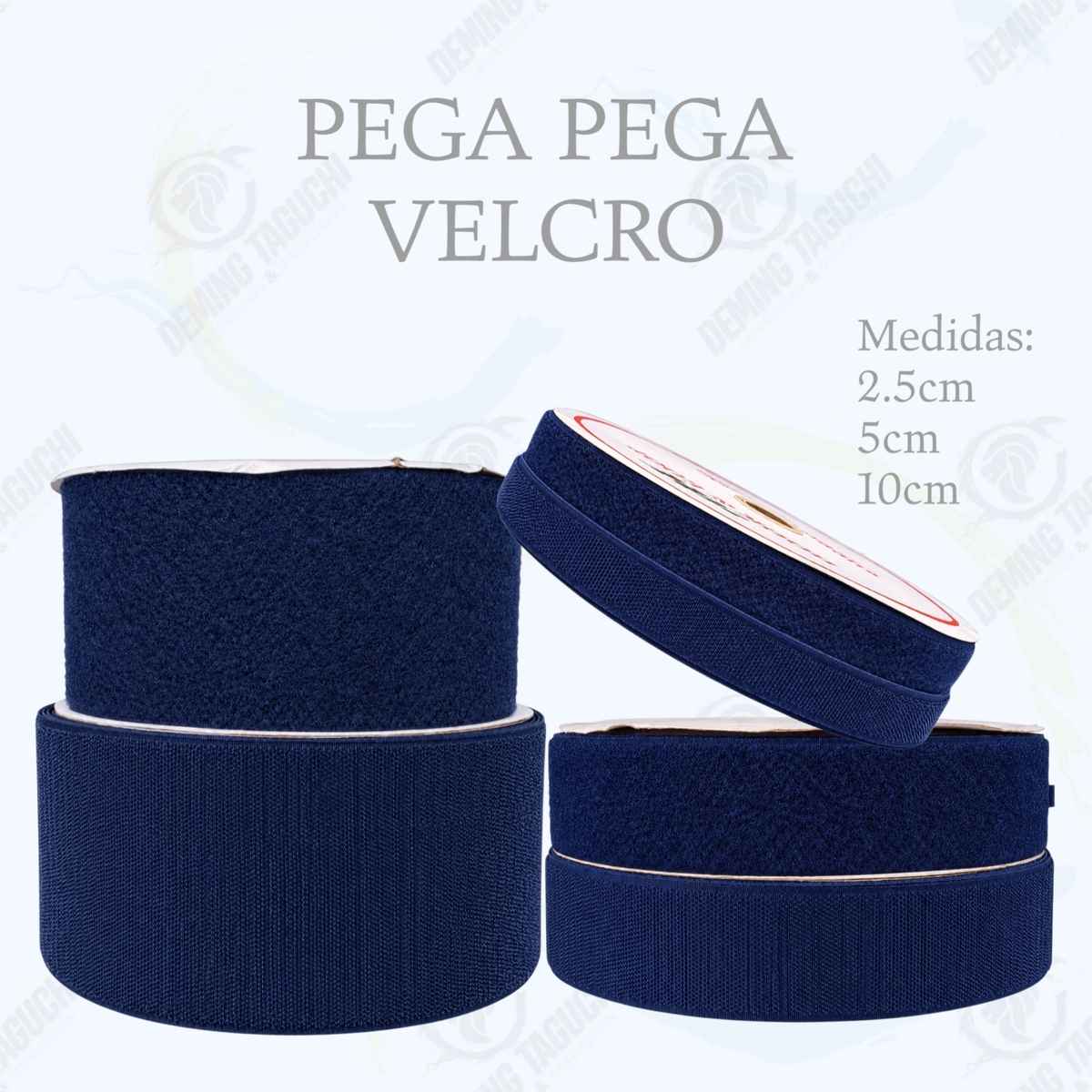Pega Pega Chino B AZUL MARINO 2.5cm, 5cm, 10cm – Velcro Para Confección Textil, Mochilas, Calzado y Carpas de Motos | Rollos y Cajas