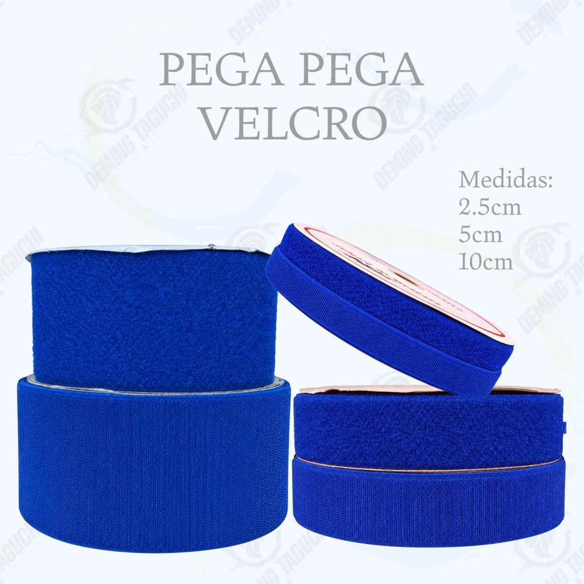 Pega Pega Chino B AZULINO 2.5cm, 5cm, 10cm – Velcro Para Confección Textil, Mochilas, Calzado y Carpas de Motos | Rollos y Cajas