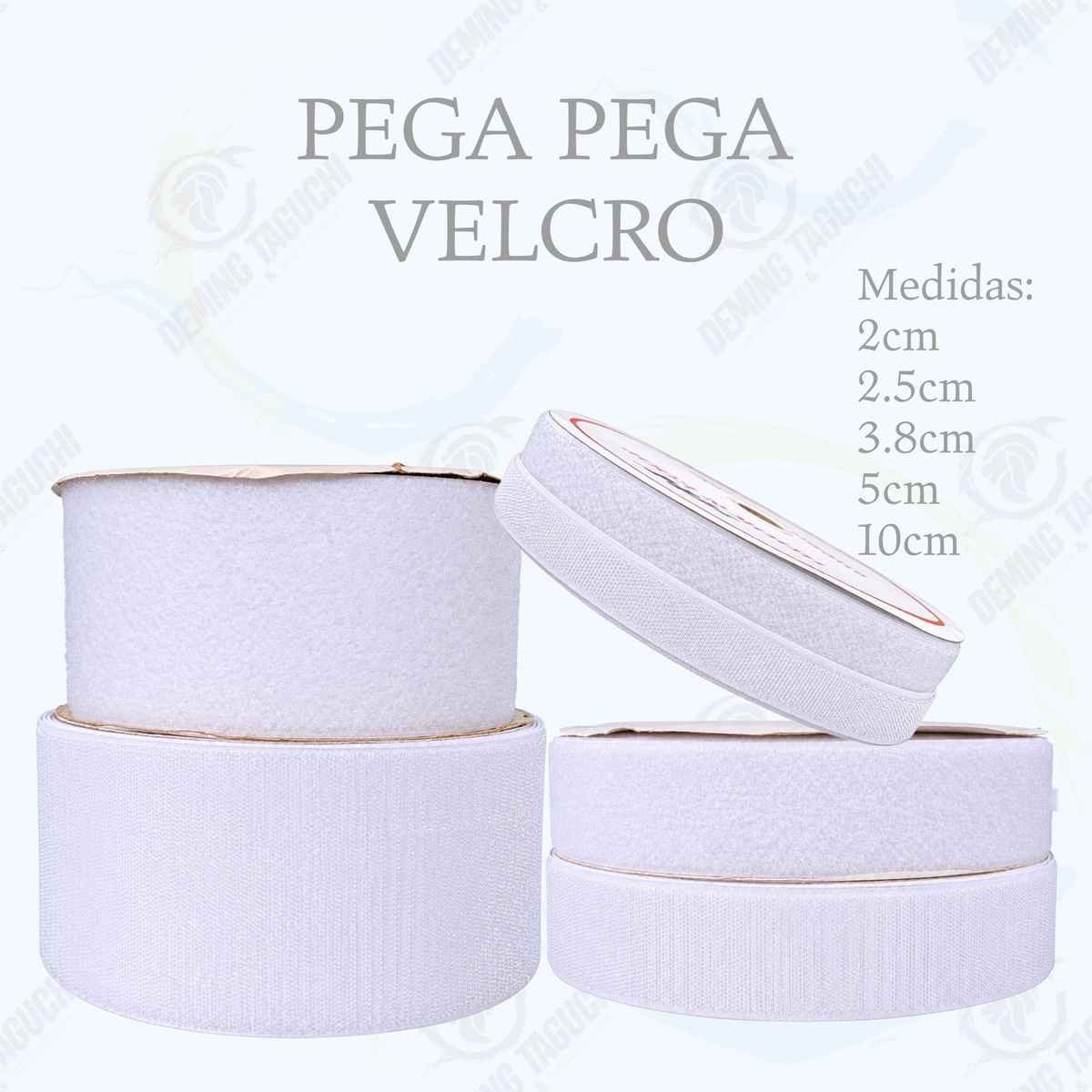 Pega Pega Chino B BLANCO 2cm, 2.5cm, 5cm, 10cm – Velcro Para Confección Textil, Mochilas, Calzado y Carpas de Motos | Rollos y Cajas