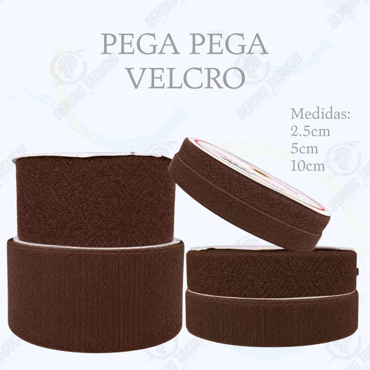 Pega Pega Chino B MARRÓN 2.5cm, 5cm, 10cm – Velcro Para Confección Textil, Mochilas, Calzado y Carpas de Motos | Rollos y Cajas