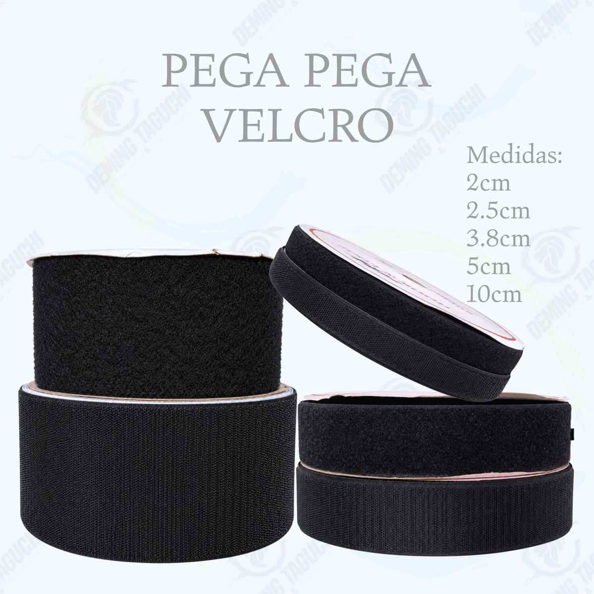 Pega Pega Chino B NEGRO 2cm, 2.5cm, 5cm, 10cm – Velcro Para Confección Textil, Mochilas, Calzado y Carpas de Motos | Rollos y Cajas