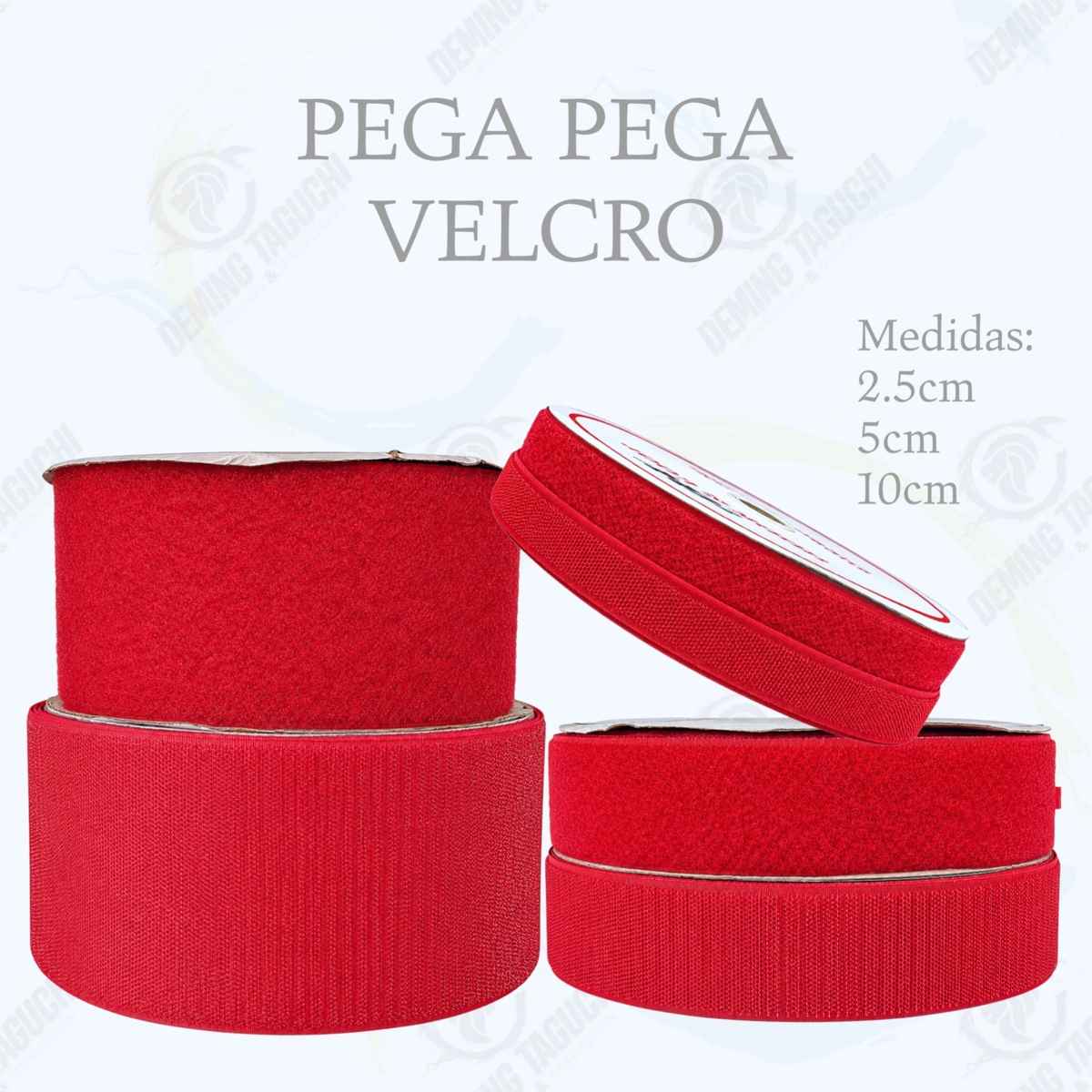 Pega Pega Chino B ROJO 2.5cm, 5cm, 10cm – Velcro Para Confección Textil, Mochilas, Calzado y Carpas de Motos | Rollos y Cajas