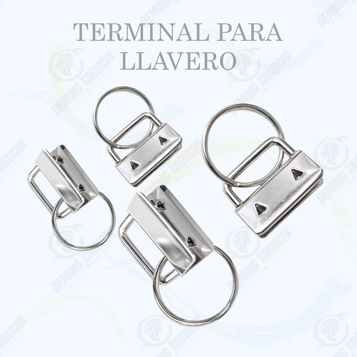 Terminal Llavero PLATEADO de 2 cm y 2.5 cm con Argolla | Herraje para Llaveros, Tiradores, Lanyards, Correas, Cintas, Colgantes y Accesorios de Confección